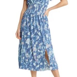 CHELSEA 28 FLUTTER SLEEVE PLISSE DRESS SIZE XXS